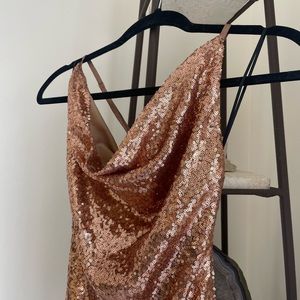 Forever21 Cowlneck Rose Gold dress